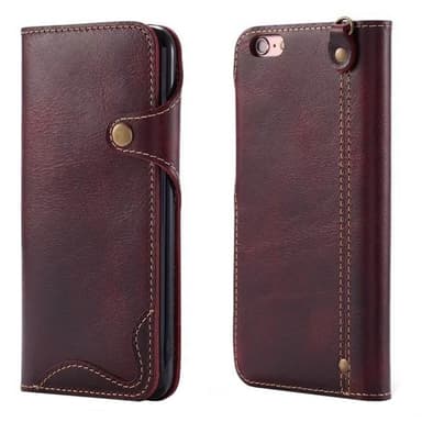 Wallet 3-kort ægte læder Apple iPhone 6 / 6S  - oxblood