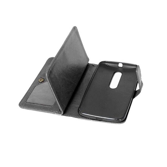 Dobbelt Flip Flexi 9-kort Motorola Moto X Style (XT1570)  - sort