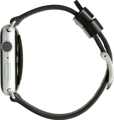 Dbramante Bornholm Apple Watch 42-45 mm læderrem (sort/sølv)