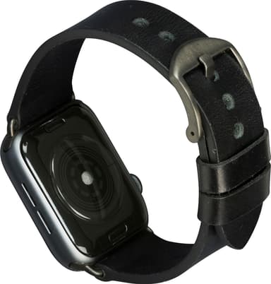 Dbramante Bornholm Apple Watch 42-45 mm læderrem (sort/sp. grey)