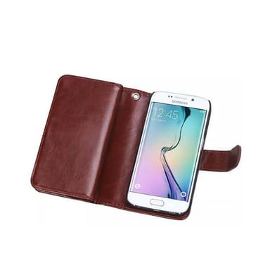 Dobbelt Wallet 2i1 Samsung Galaxy S6 Edge Plus (SM-G928F)  - brun
