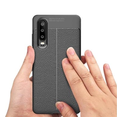 Lædermønstret silicone cover Huawei P30 Lite (MAR-LX1)  - blå