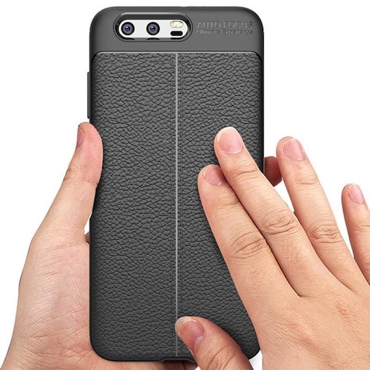 Lædermønstret silicone cover Huawei Honor 9 (STF-L09)  - sort
