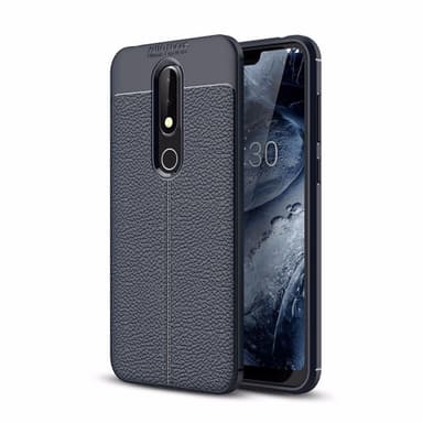 Lædermønstret silicone cover Nokia 6.1 Plus (TA-1083)  - rød