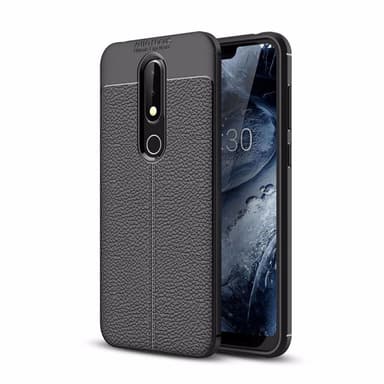 Lædermønstret silicone cover Nokia 6.1 Plus (TA-1083)  - rød