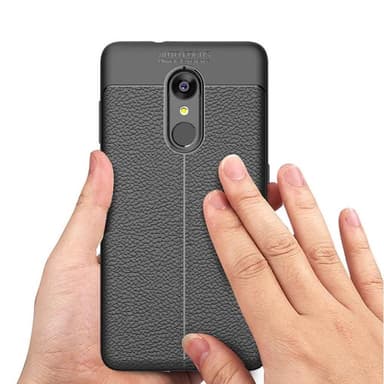 Lædermønstret silicone cover Lenovo K8  - sort