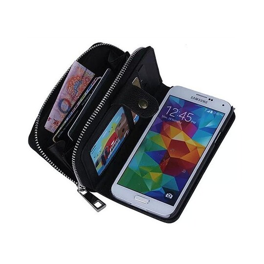 Mobil cover 2i1 Samsung Galaxy S5 (SM-G900F)  - sort
