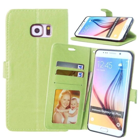 Wallet 3-kort til Samsung Galaxy S6 Edge Plus (SM-G928F)  - grøn