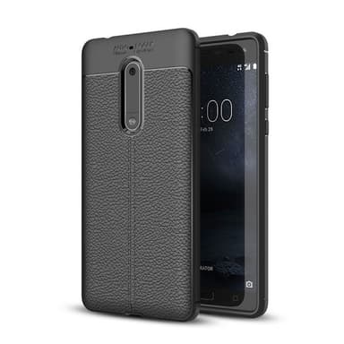 Lædermønstret silicone cover Nokia 5 (TA-1053)  - rød