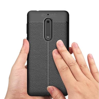 Lædermønstret silicone cover Nokia 5 (TA-1053)  - rød