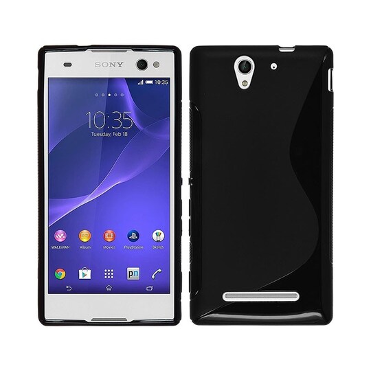 S-Line Silicone Cover til Sony Xperia C3 (D2533) : farve - sort