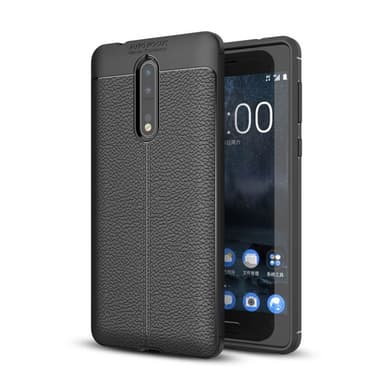 Lædermønstret silicone cover Nokia 8 (TA-1004)  - Grå