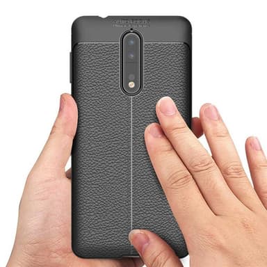Lædermønstret silicone cover Nokia 8 (TA-1004)  - Grå