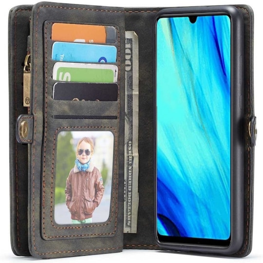 CaseMe Wallet 11-kort Huawei P30 Pro (VOG-L29)  - Sort / Grå