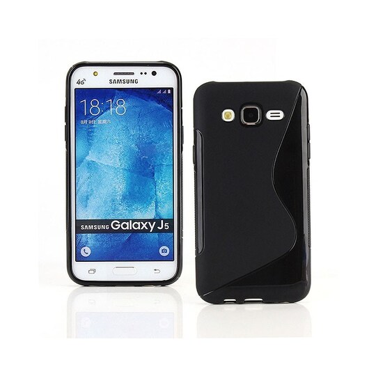 S-Line Silicone Cover til Samsung Galaxy J5 2015 (SM-J500F) : farve - sort