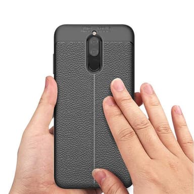 Lædermønstret silicone cover Huawei Mate 10 Lite (RNE-L21)  - sort