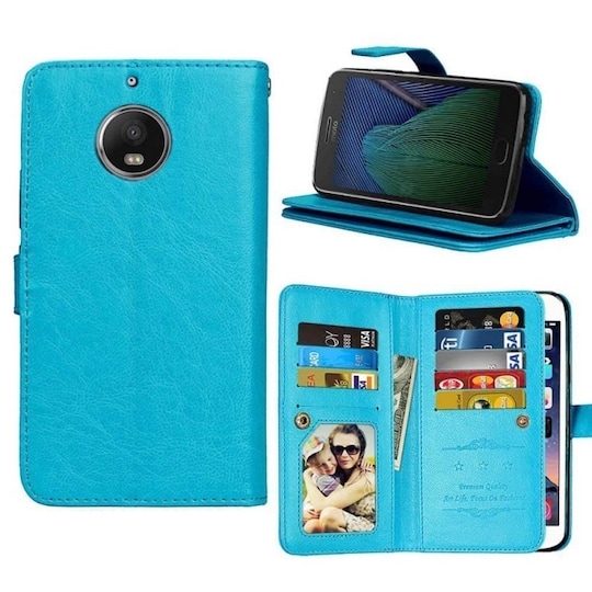 Dobbelt Flip Flexi 9-kort Motorola Moto G5s Plus (XT1805)  - blå