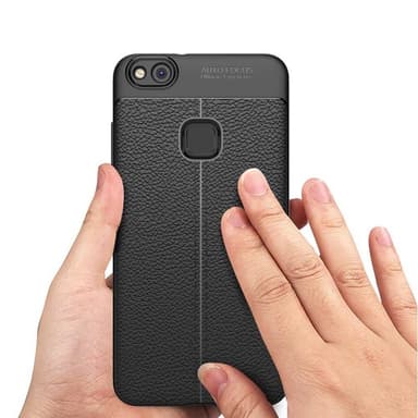 Lædermønstret silicone cover Huawei P10 Lite (WAS-LX1)  - blå