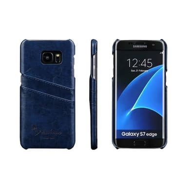 Retro Cover 2-kort Samsung Galaxy S7 Edge (SM-G935F) : farve - blå