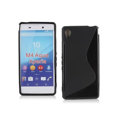 S-Line Silicone Cover til Sony Xperia M4 Aqua (E2303) : farve - sort