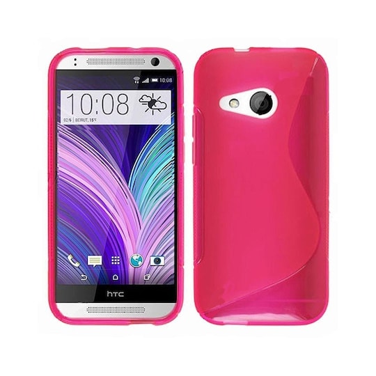S-Line Silicone Cover til HTC ONE M8 Mini : farve - lyserød