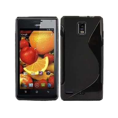 S-Line Silicone Cover til Huawei Ascend P1 : farve - sort