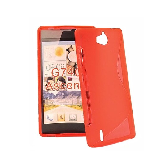 S-Line Silicone Cover til Huawei Ascend G740 : farve - rød