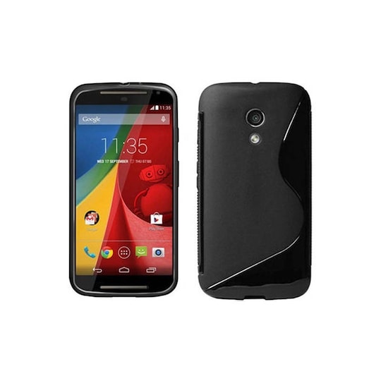 S-Line Silicone Cover til Motorola Moto G2 (XT1068) : farve - sort