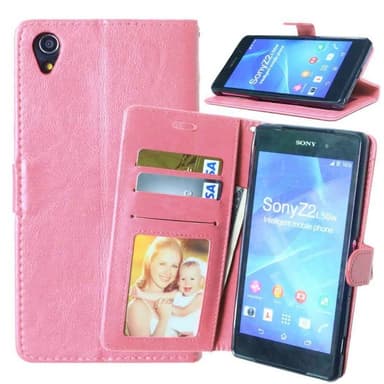Wallet 2-kort til Sony Xperia Z1 (c6903)  - lys rosa