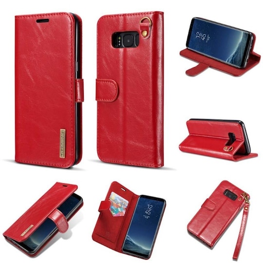 DG-Ming Wallet 2i1 Læder Samsung Galaxy S8 (SM-G950F)  - rød
