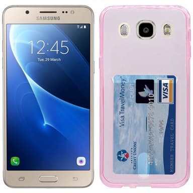 Silikone Cover med slot Samsung Galaxy J7 2016 (SM-J710F)  - lyserød