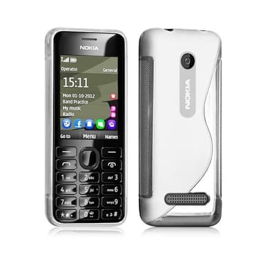S-Line Silicone Cover til Nokia 206 (2060) : farve - hvid