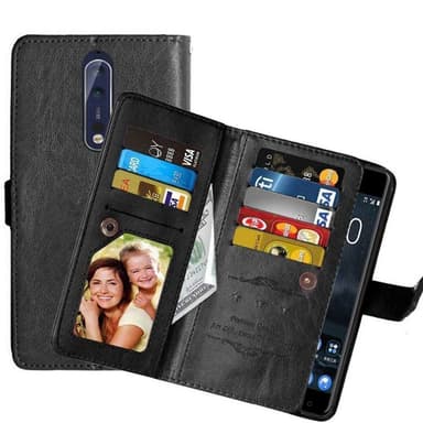 Dobbelt Flip Flexi 9-kort Nokia 8 (TA-1004)  - sort