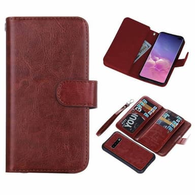 Dobbelt Wallet 2i1 Samsung Galaxy S10 Plus (SM-G975F)  - brun