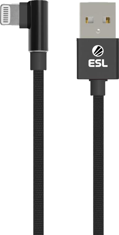 ESL USB til Lightning gaming kabel 2 m (sort)