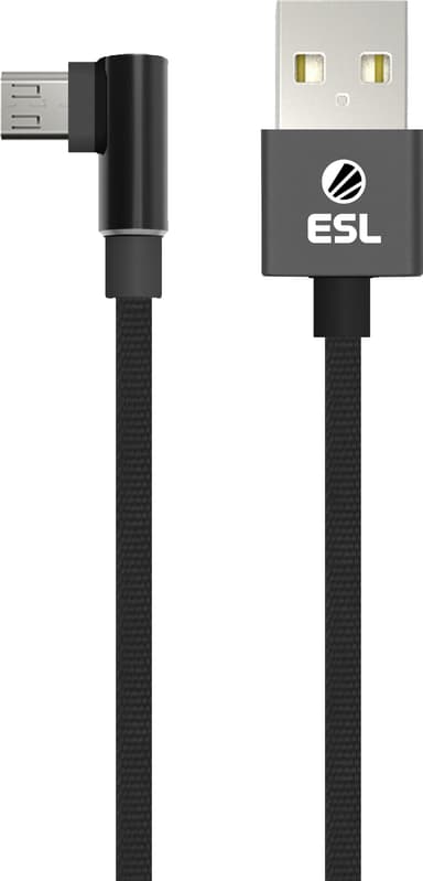 ESL USB til microUSB gaming kabel 2 m (sort)