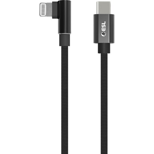 ESL USB-C til Lightning gaming kabel 2 m (sort)