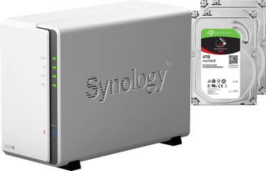 Synology DiskStation DS218j  2-Bay NAS + 2x 4 TB harddisk