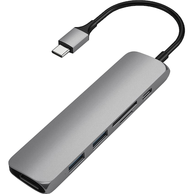Satechi Slim USB-C MultiPort adapter V2 (space grey) - Kabler og