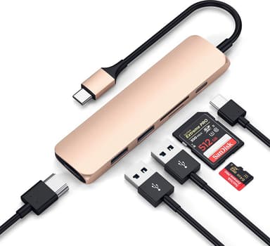 Satechi Slim USB-C MultiPort adapter V2 (guld)