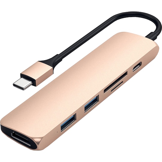 Satechi Slim USB-C MultiPort adapter V2 (guld)