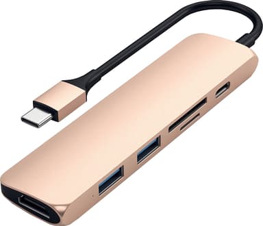Satechi Slim USB-C MultiPort adapter V2 (guld)