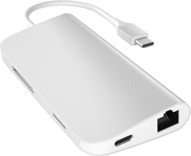 Satechi USB-C Multi-Port med Ethernet-adapter (sølv)