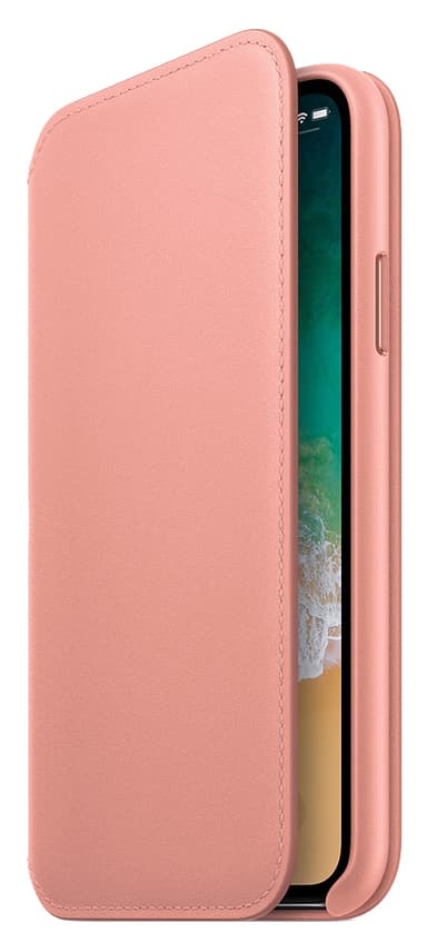 Apple iPhone X læder Folio etui – pink