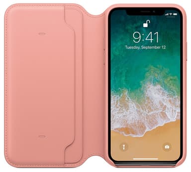 Apple iPhone X læder Folio etui – pink