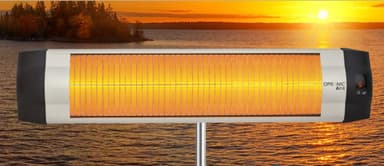 Opranic Eco 1400W mellembølge infrarød terrassevarmer med termostat