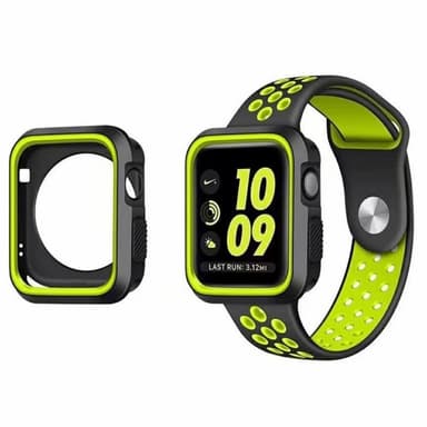 Caseonline Apple Watch 38mm TPU-cover : farve - Sort / Grøn