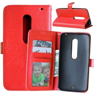 Wallet 3-kort til Motorola Moto X- Style (XT1570)  - rød