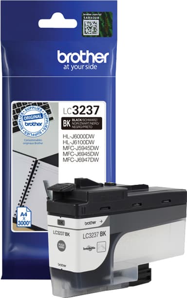 Brother LC-3237BK sort blækpatron