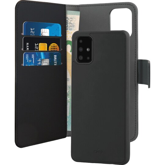 Puro 2in1 cover med pung til Samsung Galaxy A51 (sort)